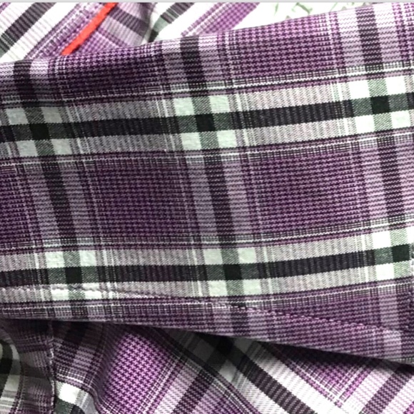 ETON contemporary purple checkered cotton shirt Sz 17.5 /44 - Picture 2 of 7